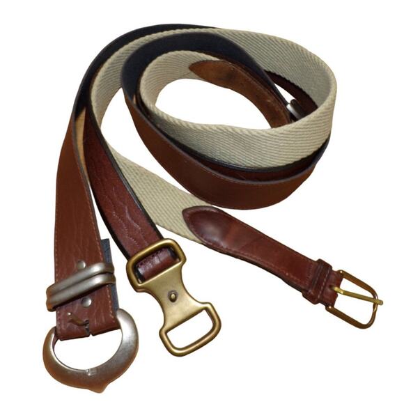 Source Unknown Accessories - Bundle of 3 Women's Belts Woven Leather Vegan Leather 30" through 35"